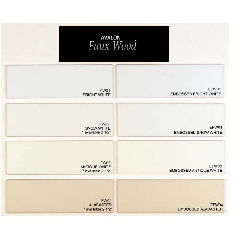 Avalon Faux Wood - 2" and 2 1/2" PVC Foam Blinds